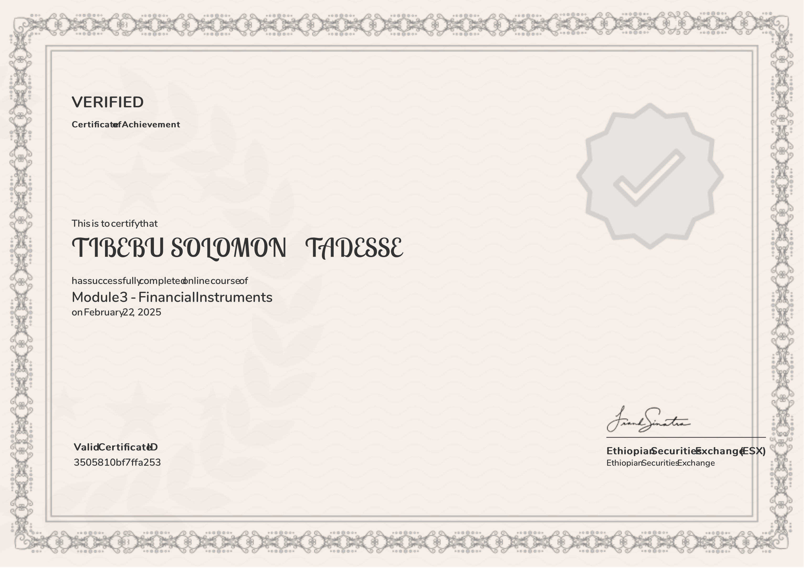 Module 3 - Financial Instruments